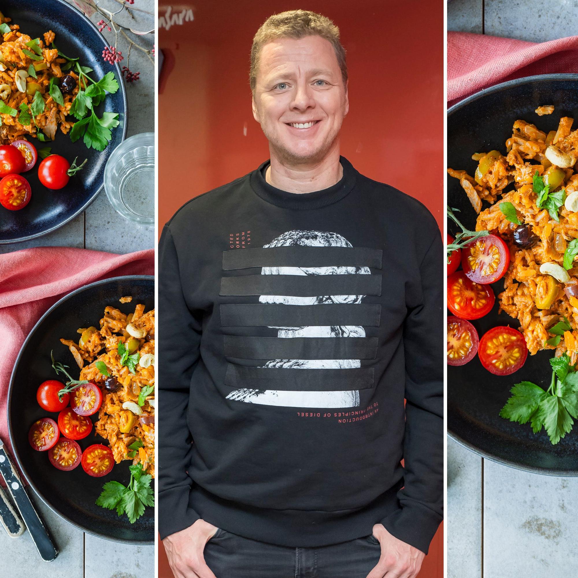 Näyttelijä Jaakko Saariluoma loi perheelleen nopean, yksinkertaisen ja edullisen hittiruuan: ”Söperö on kuin risotto mutta silti kaukana risotosta”