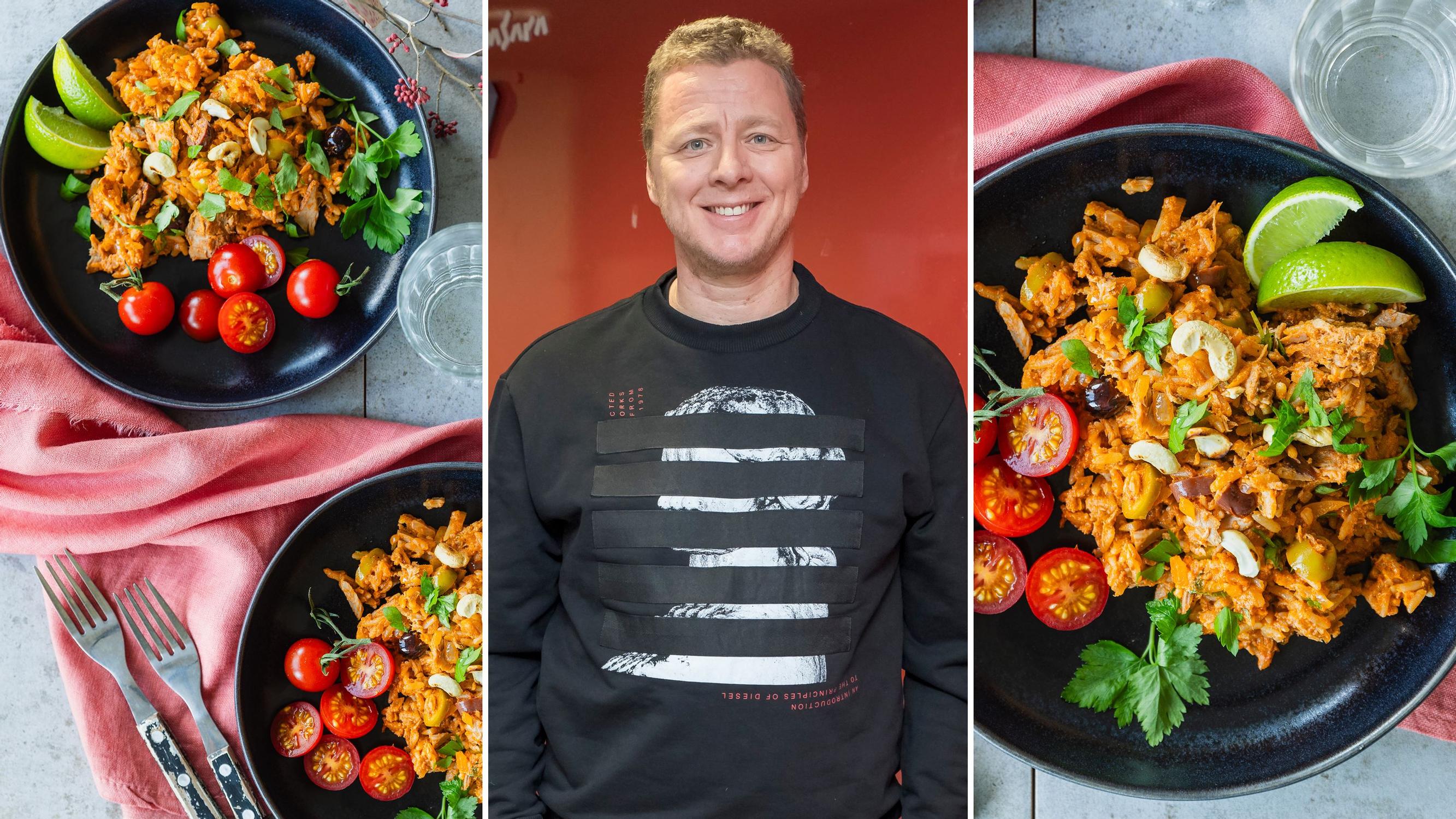 Näyttelijä Jaakko Saariluoma loi perheelleen nopean, yksinkertaisen ja edullisen hittiruuan: ”Söperö on kuin risotto mutta silti kaukana risotosta”