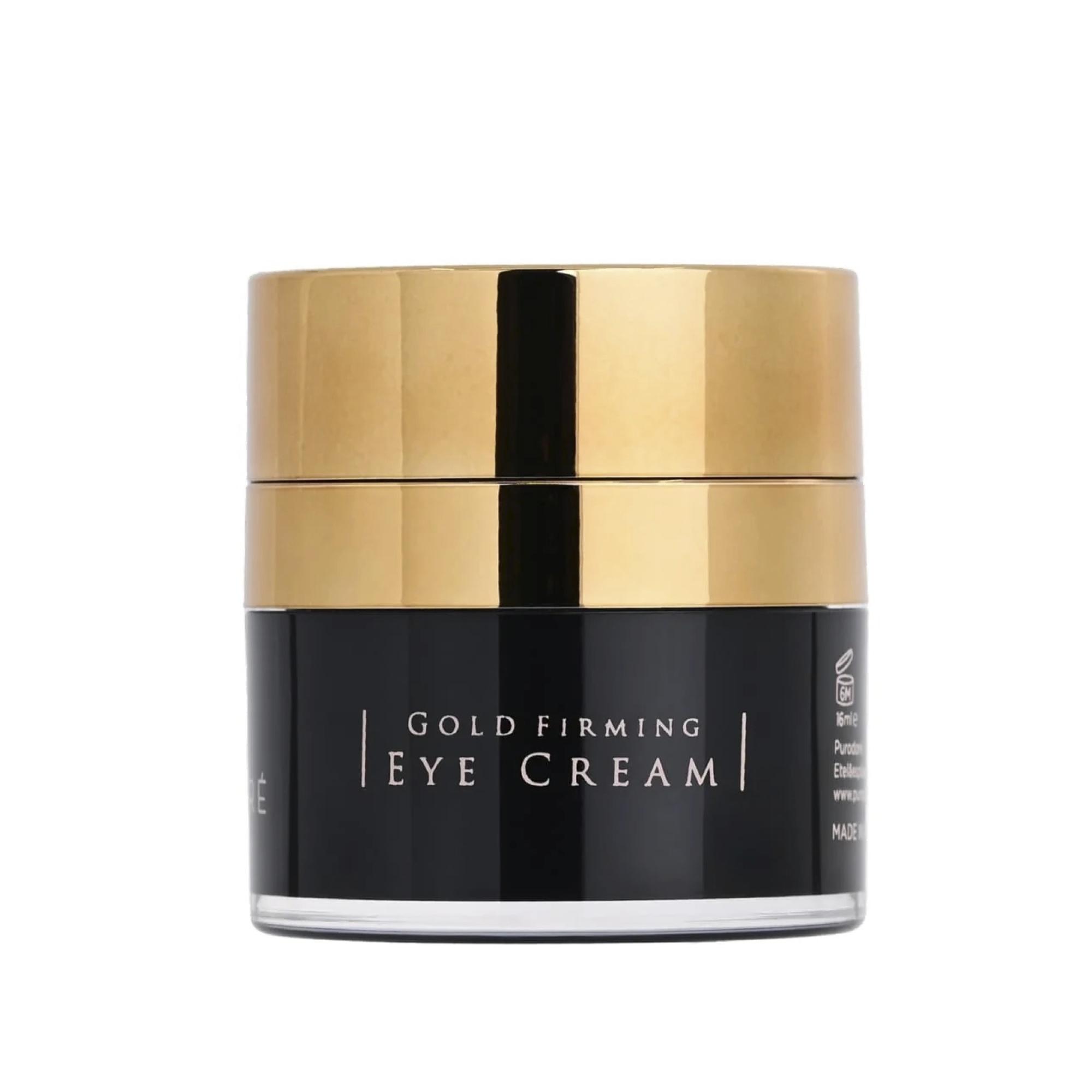 Voide lupaa silottaa juonteita ja napakoittaa ihoa. Gold Firming -silmänympärysvoide 69 e/16 ml, PURODORÉ.