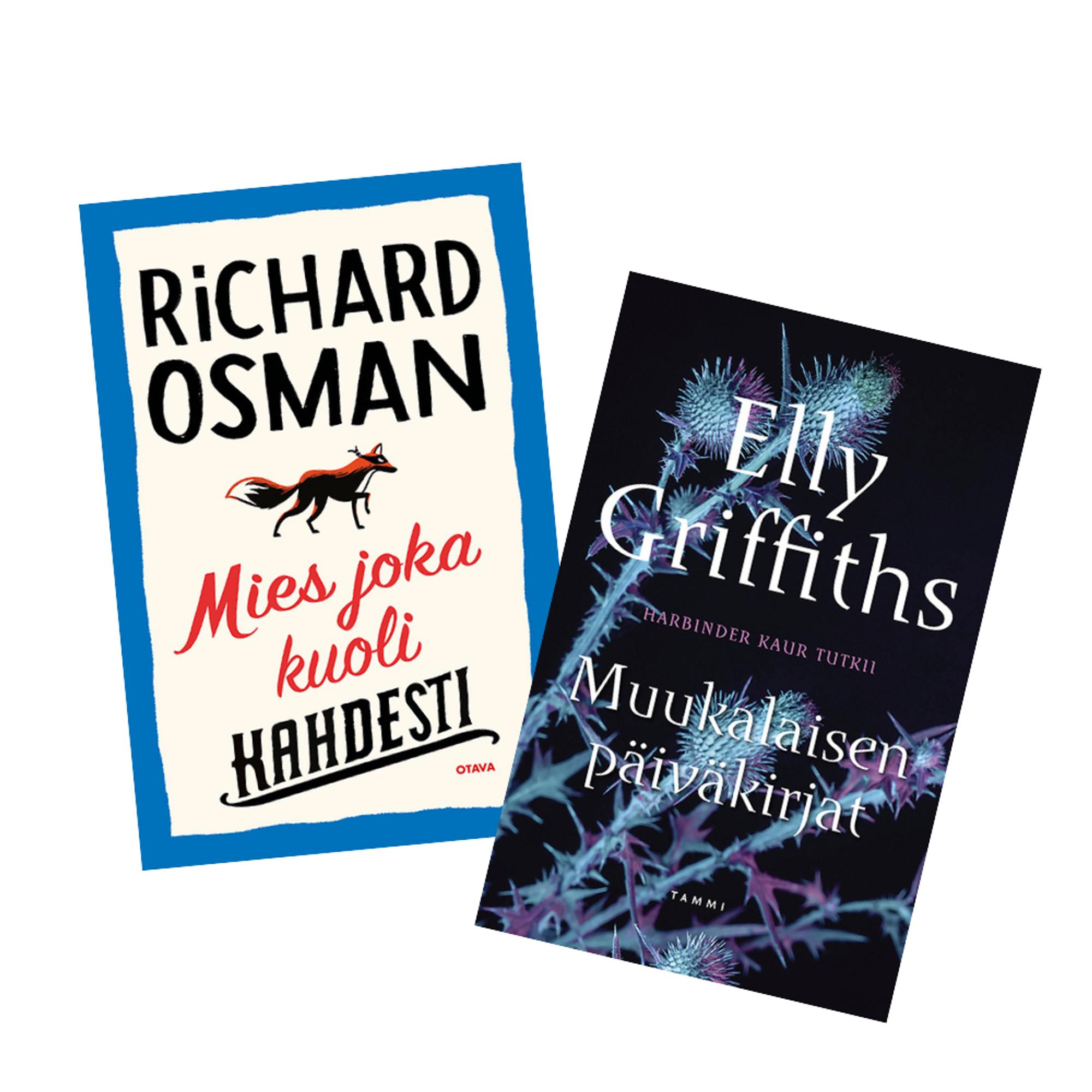 1. Mies, joka kuoli kahdesti, Richard Osman 2. Muukalaisen päiväkirjat, Elly Griffiths