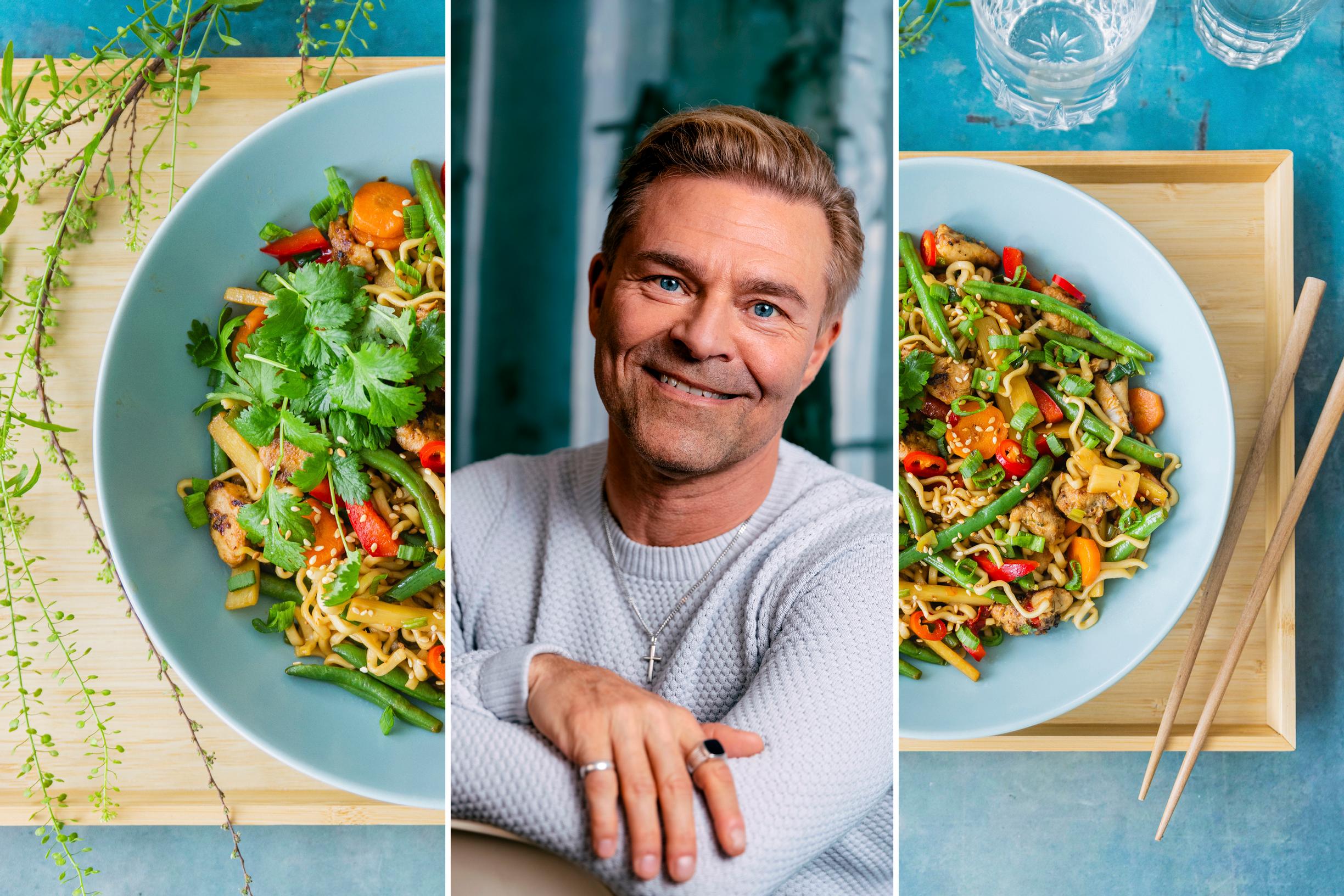 Ressu Redfordin ihanan mausteinen kanawok on kuin pikamatka Thaimaahan – juju on suolaisen makeassa kastikkeessa