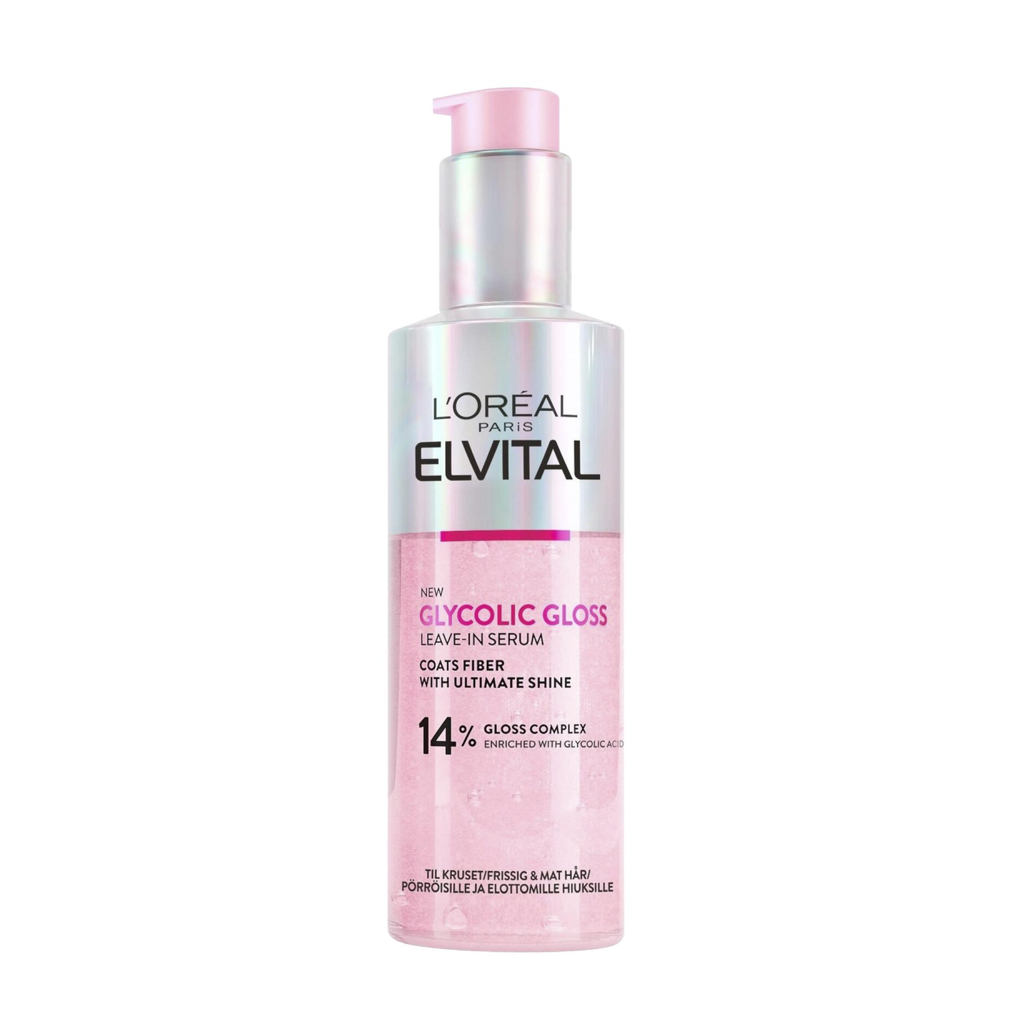 Elvital Glycolic Gloss -hiuksiin jätettävä seerumi 11,90 e/150 ml, L’oreal Paris.