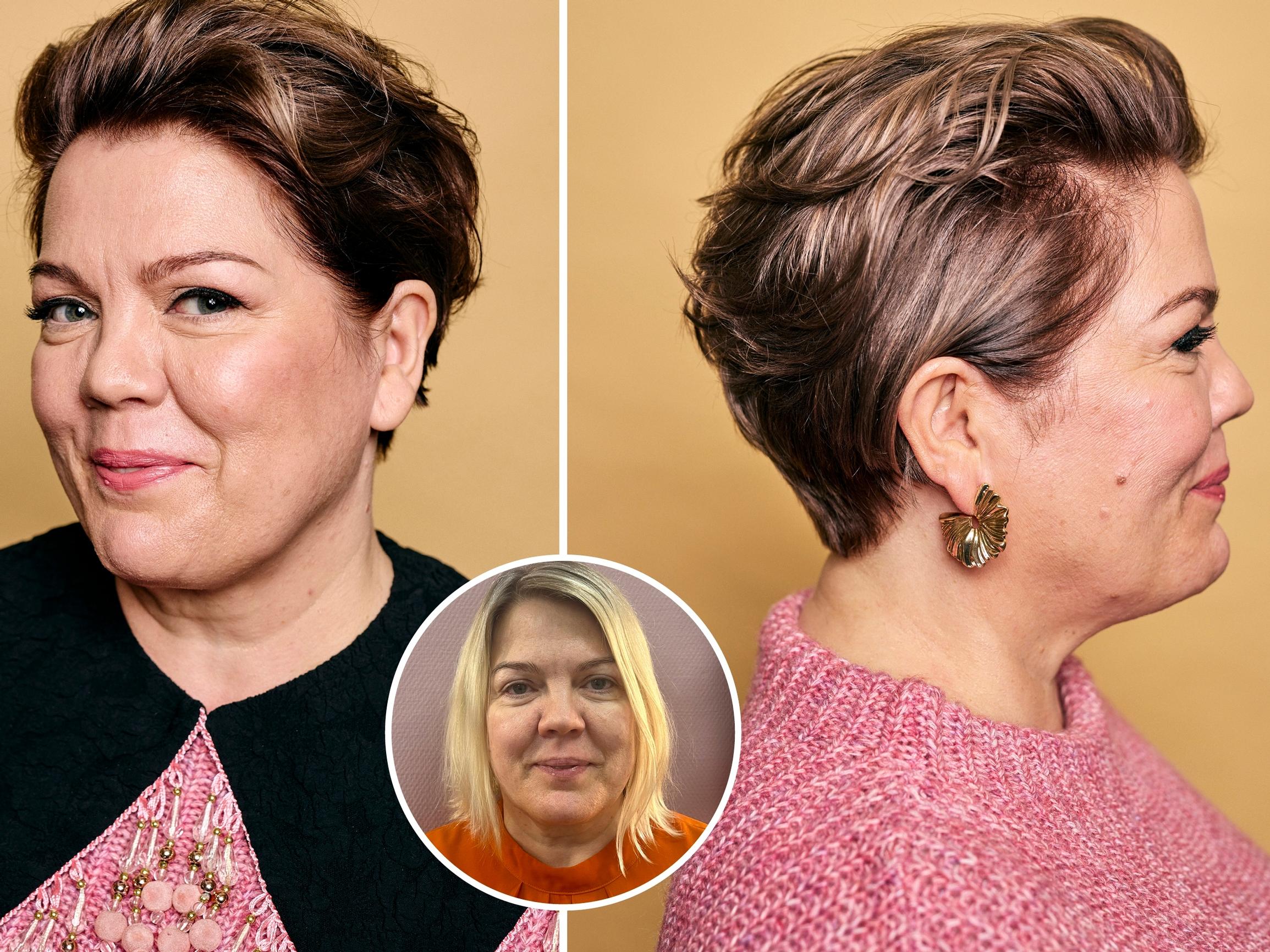 Pia, 48, sai muuttumisleikissä ihan uuden hiustyylin – jos haluat helppohoitoisen lyhyen tukan, sano kampaajalle näin