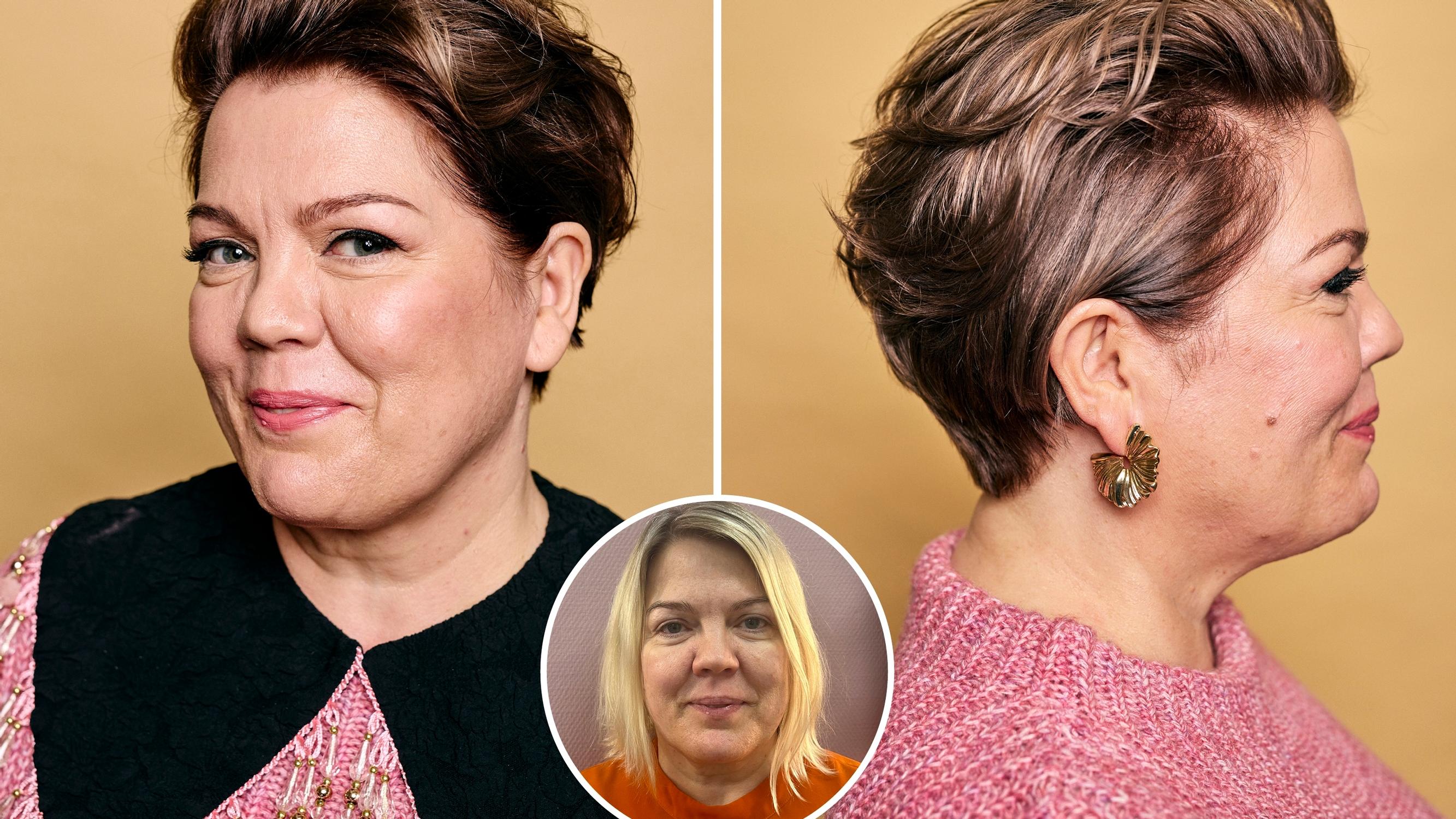 Pia, 48, sai muuttumisleikissä ihan uuden hiustyylin – jos haluat helppohoitoisen lyhyen tukan, sano kampaajalle näin