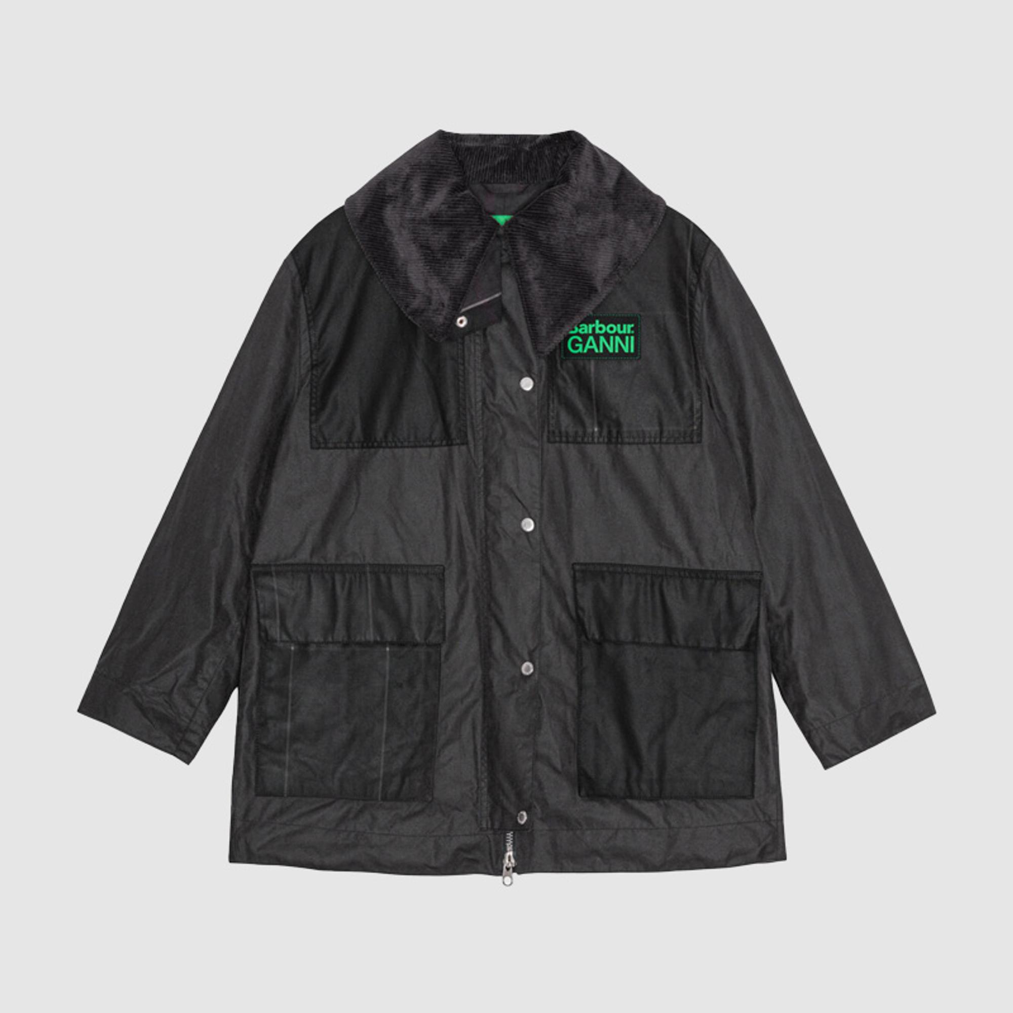 Waxed Duffle Coat -vahakangastakki 575 e, Ganni x Barbour.