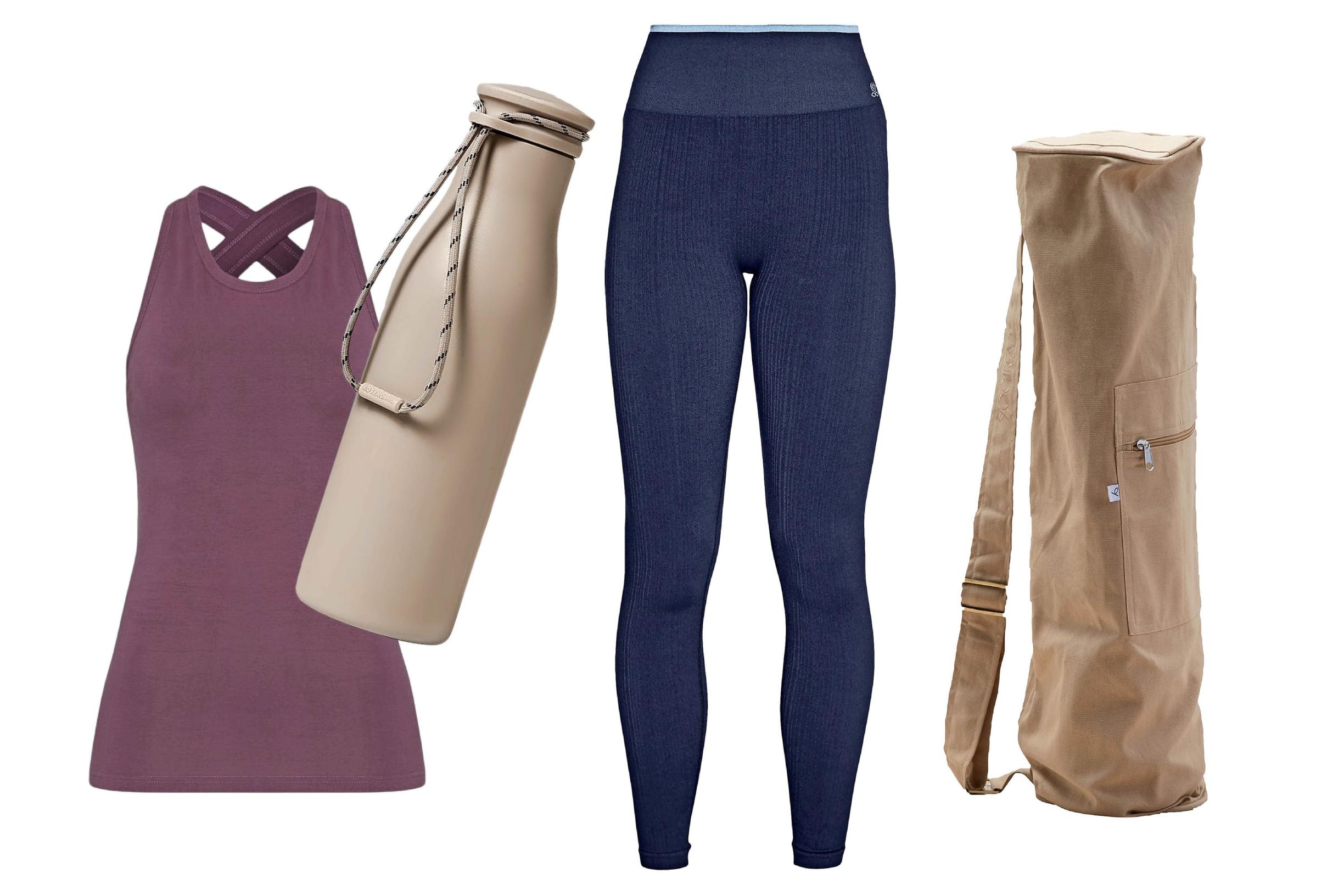 1. Nopeasti kuivuvassa joogatopissa on sisäänrakennetut tukirintaliivit. Mandala Long Strapped Toppi 69 e, bergzeit.fi. 2. Puolen litran termospullo pitää juoman kylmänä 12 tunnin ajan. Rosendahl Grand Cru 0,5 l, 34,95 e, finnishdesignshop.fi. 3. Korkeavyötäröiset joogahousut pysyvät napakasti paikoillaan mutta joustavat tarvittaessa. Yogasearcher Goa -leggingsit 74,95 e, zalando.fi. 4. Mattokassi helpottaa välineiden kuljetusta. Koko kassin pituisen vetoketjun ansiosta matto on vaivatonta pakata ja ottaa esiin. Materiaali on ekologista puuvillaa. Yogiraj Yoga Mat Bag 39,90 e, ellos.fi.