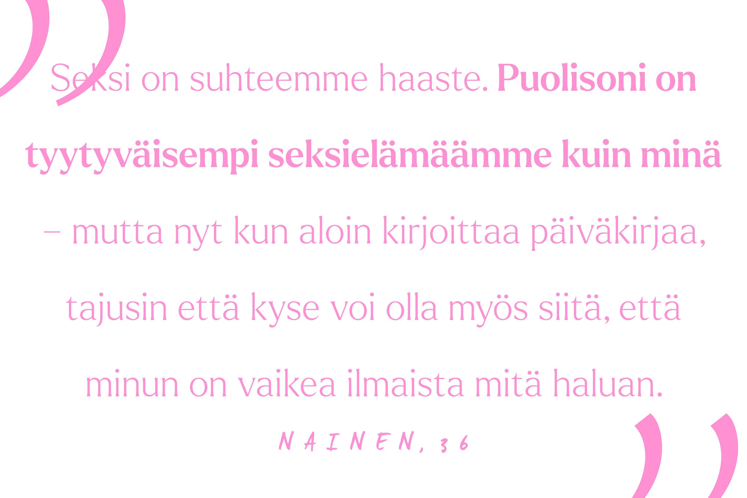 Naisen päiväkirjamerkintä: Seksi on suhteemme haaste