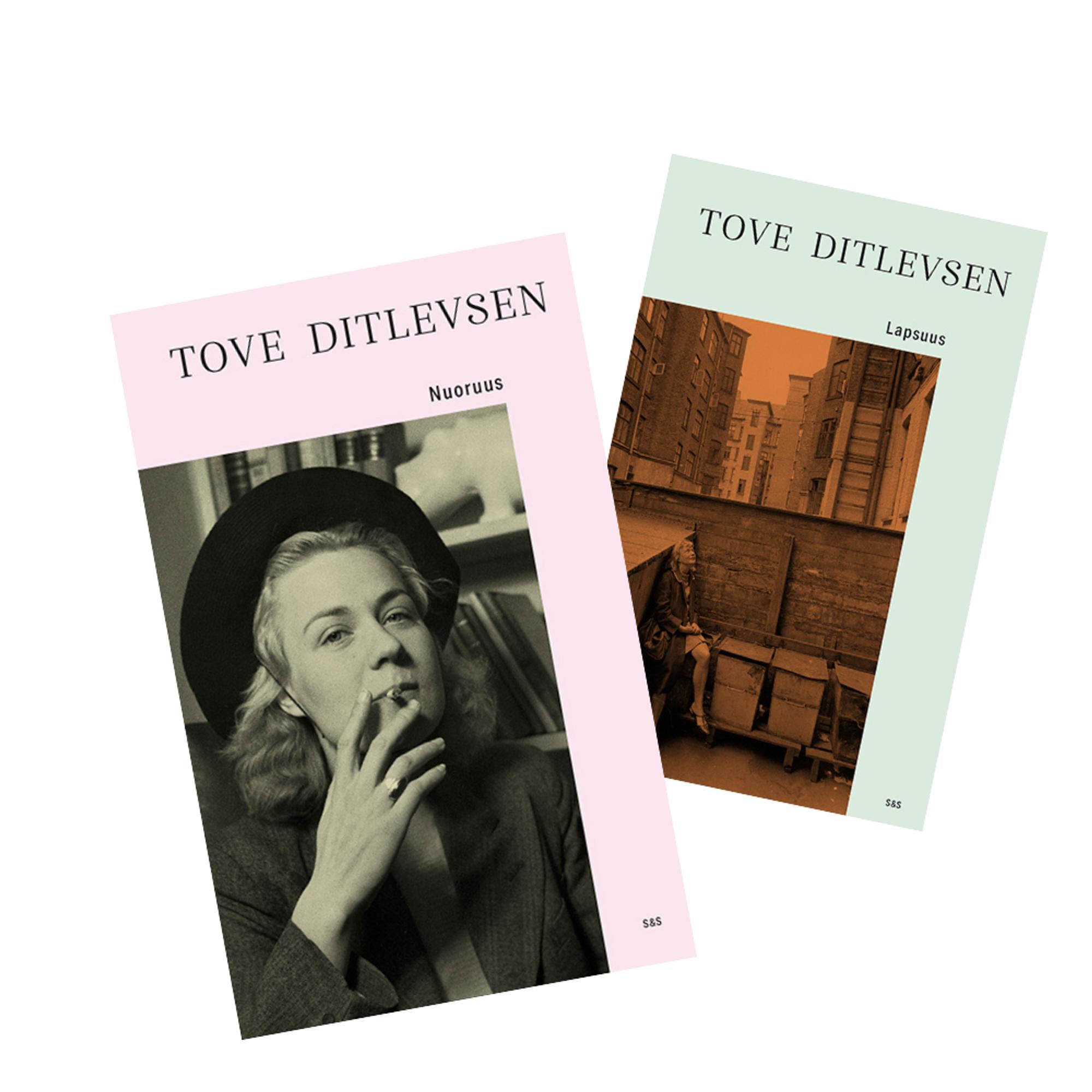 1. Nuoruus, Tove Ditlevsen, 2. Lapsuus, Ditlevsen. Tove Ditlevsen: Lapsuus (S&S), Nuoruus (S&S).
