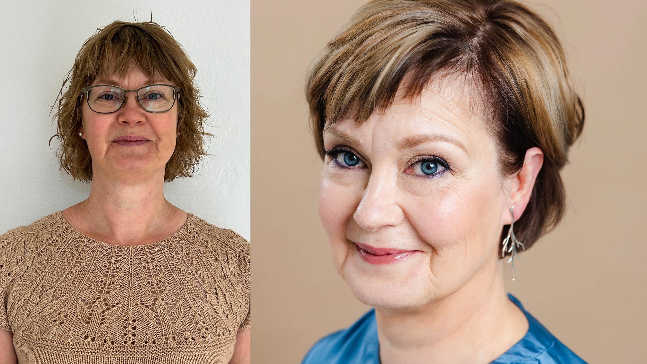 Jaanan, 56, permanentattu tukka sai muuttumisleikissä uuden ryhdikkään mallin – kampaaja kertoo vinkit myös kuivan hiuspohjan hoitoon