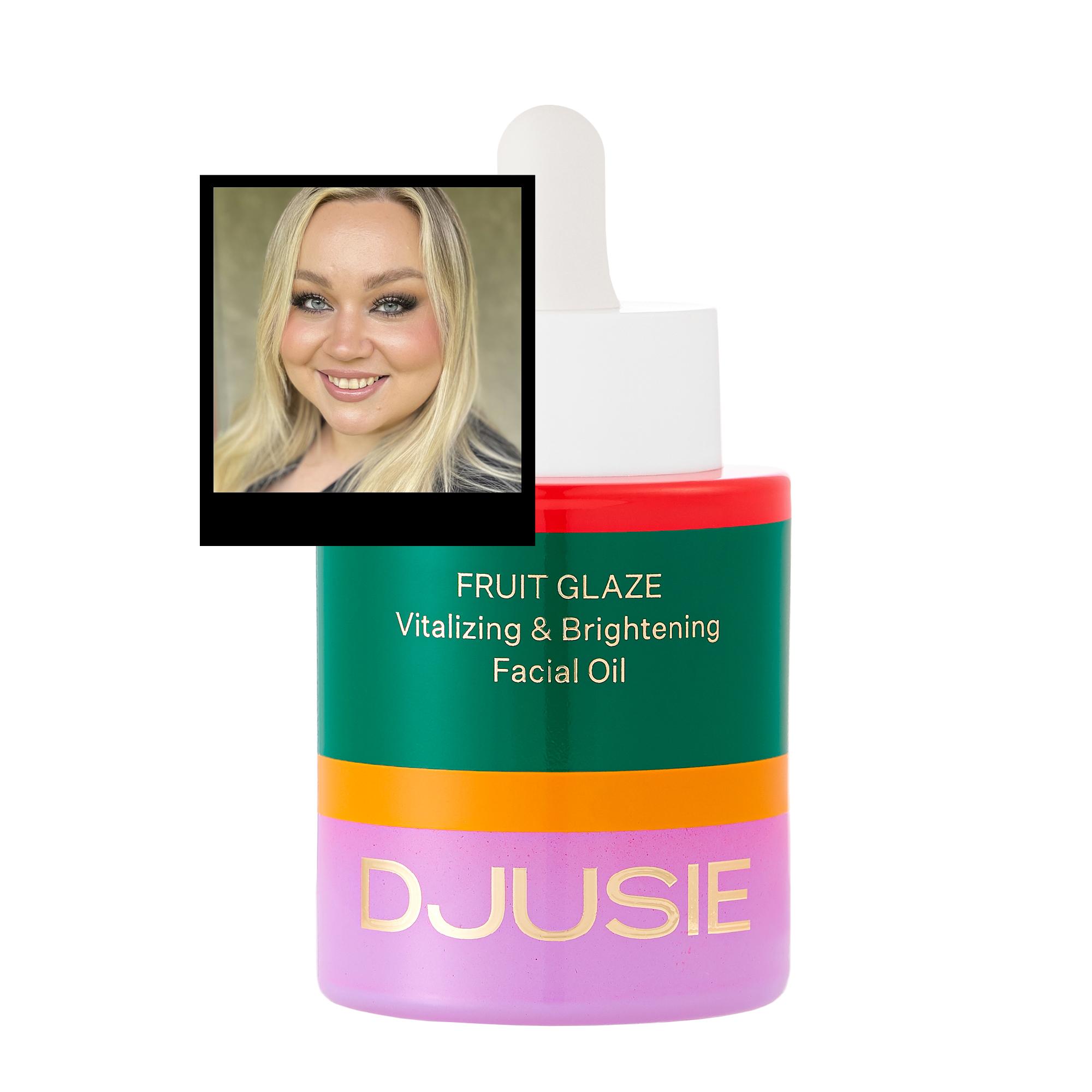Meikkitaiteilija ja kosmetiikkamyyjä Annie Muukka: Djusie Fruit Glaze Vitalizing and Brightening Facial Oil 55 e.