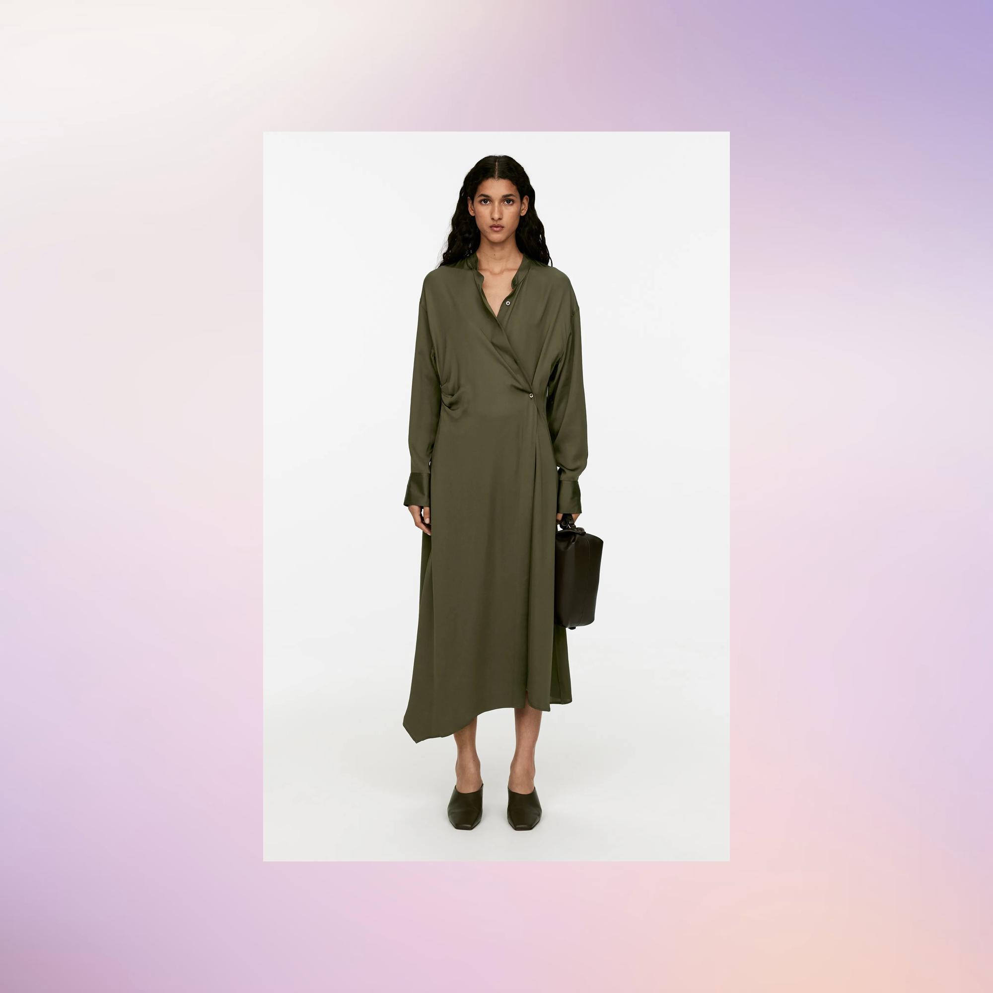 Kietaisumekko (32–44) on khakinvihreän lisäksi saatavilla burgundin sävyssä. 119 e, Arket.