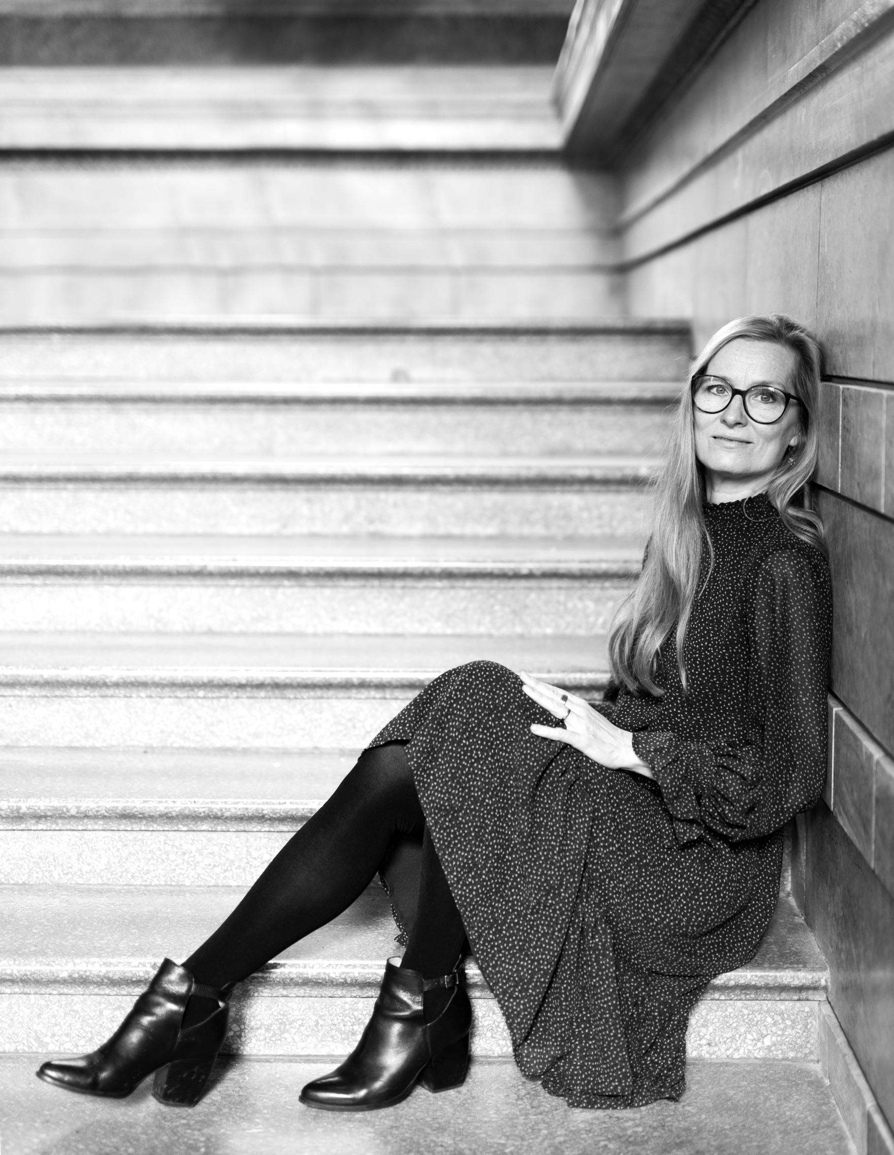 Kirjailija Katja Kallio vieraili Eevan kirjaklubissa huhtikuussa.