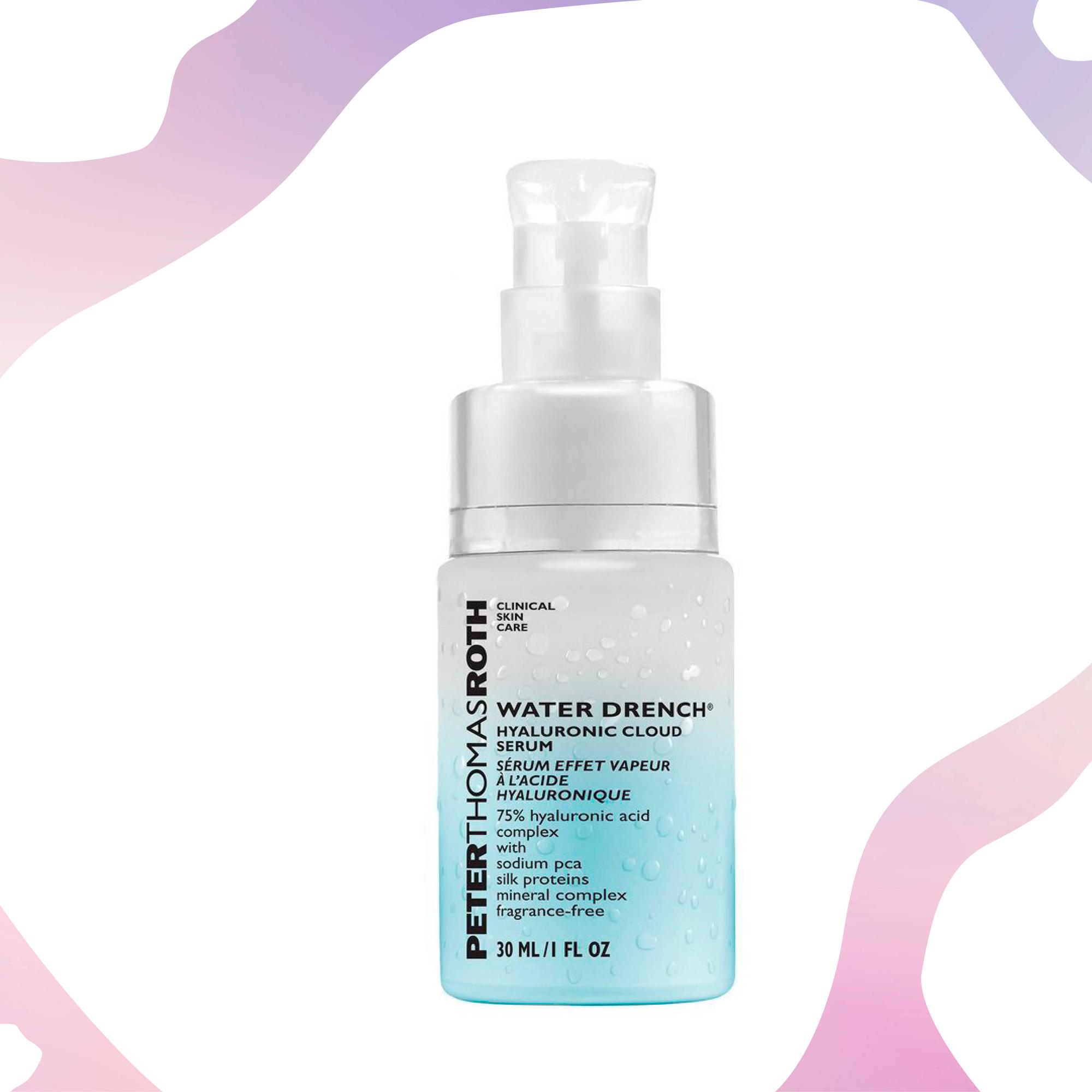 Water Drench Hyaluronic Cloud Glow Serum 72,80 e/30 ml, Peter Thomas Roth.