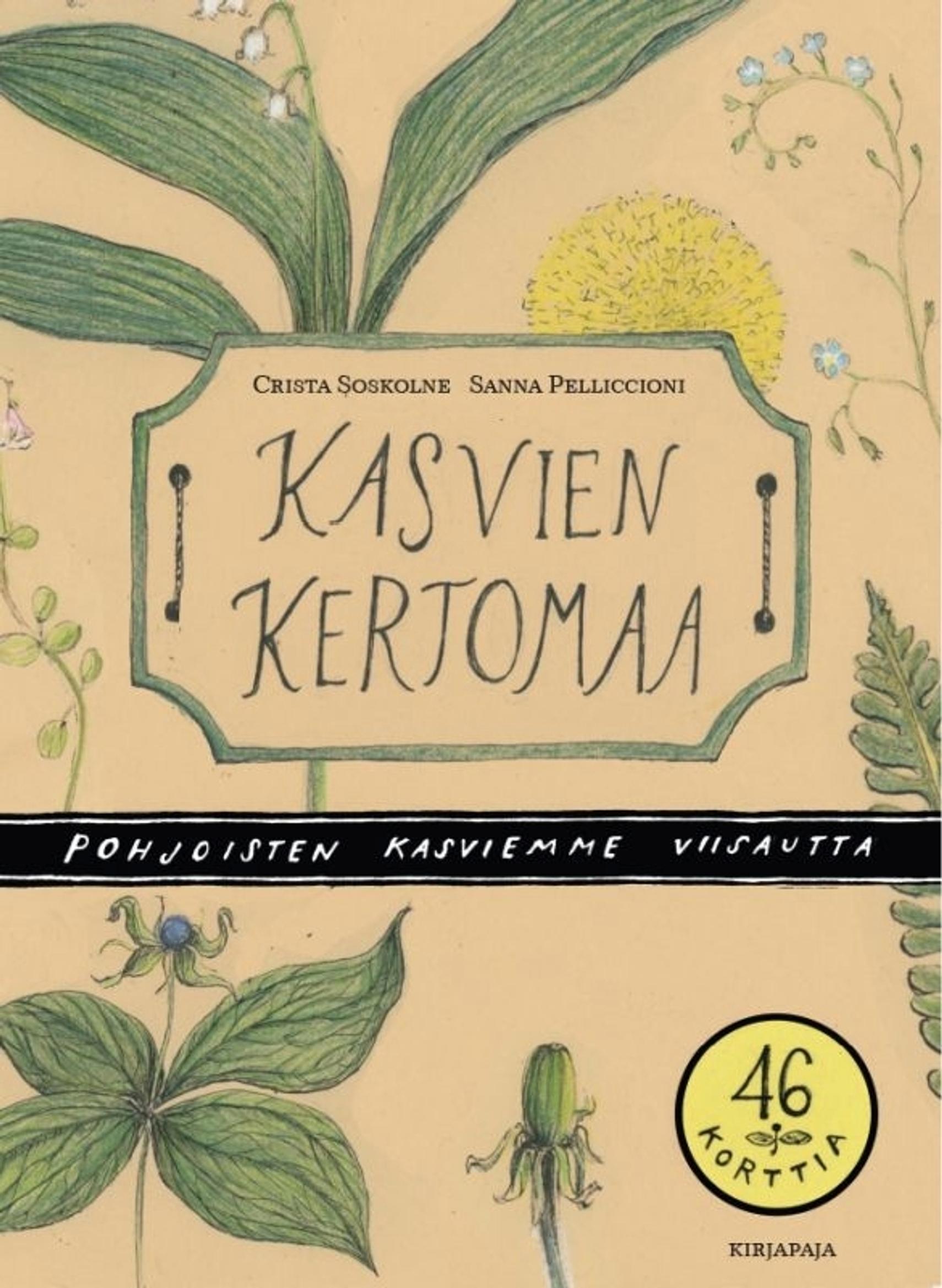 kirjan kansi, jossa piirrettyjä kasveja