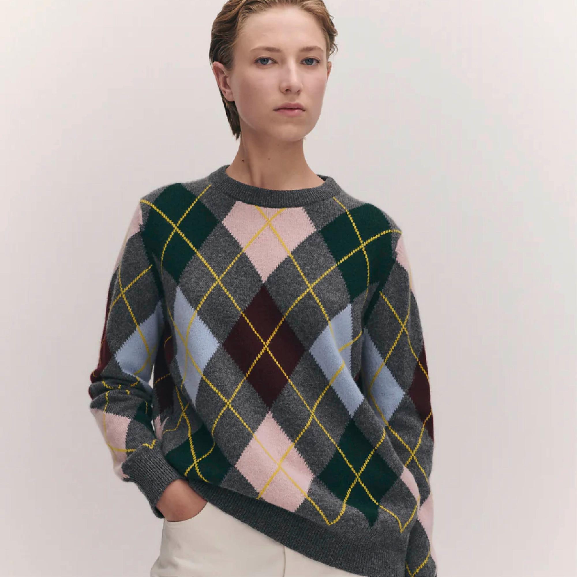 Ava Argyle Crewneck -neule 505 e, &Daughter.